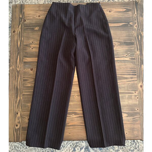 Women’s Levine Classics Black Pinstripe Trousers Pants Size 8 Side Zip